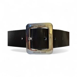 Michael Kors Black Belt with Silver Buckle